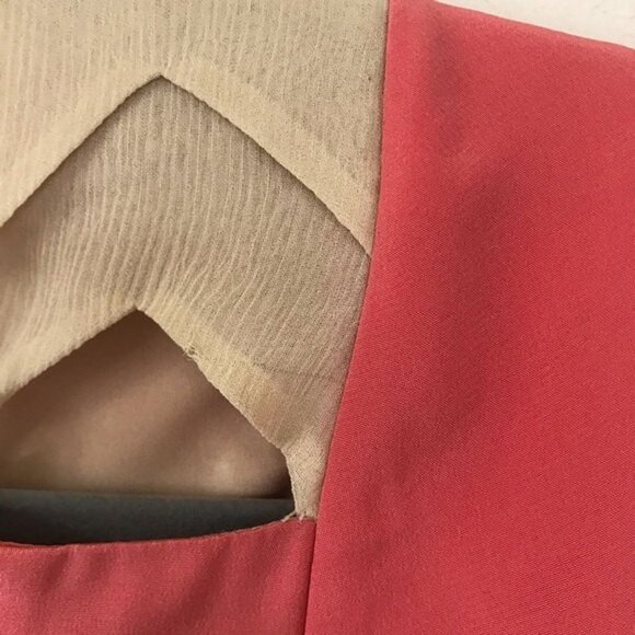 Dana‎ Maxx Women's 100% Silk Pink Tie-Belt Mini Dress Cutouts Barbie Core Size 2 - Picture 7 of 12